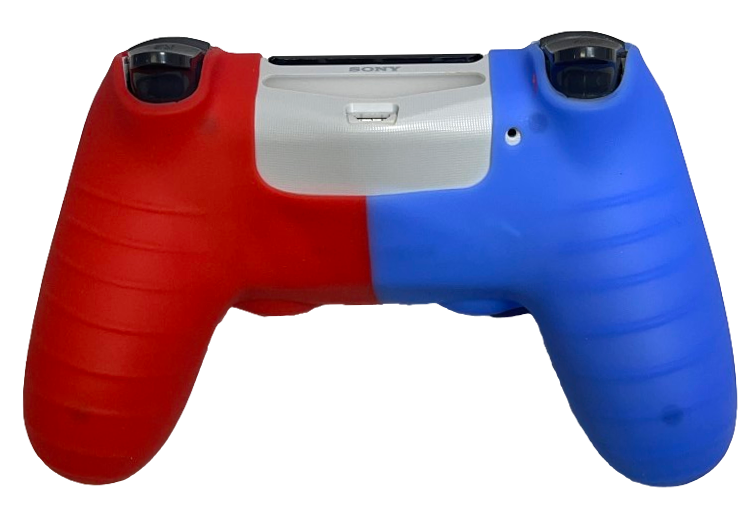 Silicone Cover For PS4 Controller Case Skin - Red/Blue