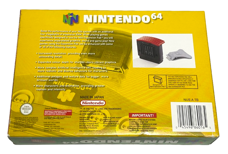 Expansion Pak Nintendo 64 N64 Boxed PAL *Complete with Puller*