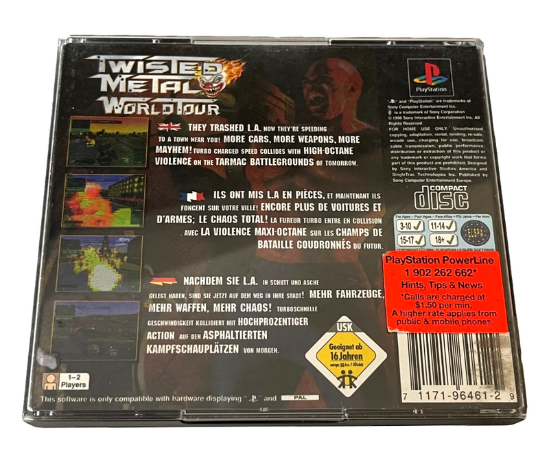 Twisted Metal World Tour PS1 PS2 PS3 PAL *No Manual* (Preowned)