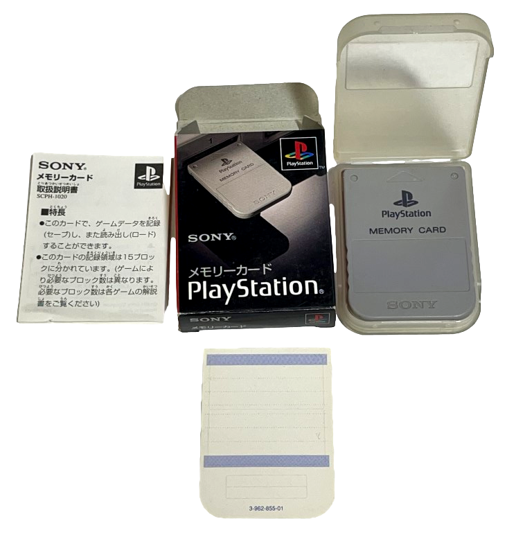 Boxed Genuine Sony Playstation 1 Memory Card 1MB Grey PS1 Official