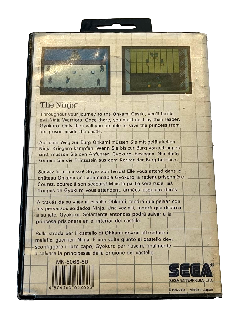 The Ninja Sega Master System *No Manual* (Preowned)