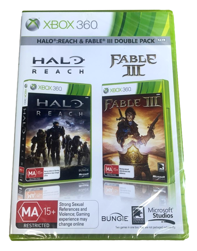 Halo Reach Fable III Double Pack XBOX 360 PAL *Sealed*