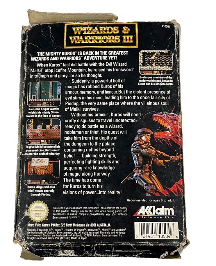 Wizards & Warriors III Nintendo NES Boxed PAL (Preowned)