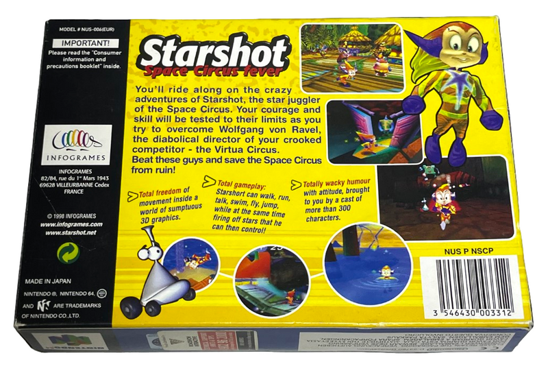 Starshot Space Circus Fever Nintendo 64 N64 Boxed PAL *Complete* (Preowned)