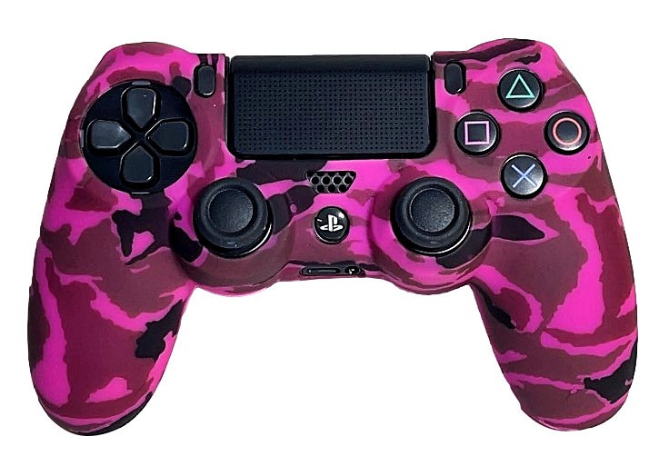 Silicone Cover For PS4 Controller Case Skin - Magenta Camo