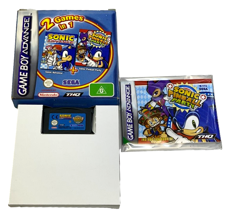 Sonic Advance + Sonic Pinball Party Nintendo Gameboy Advance GBA Complete* Boxed (Preowned)