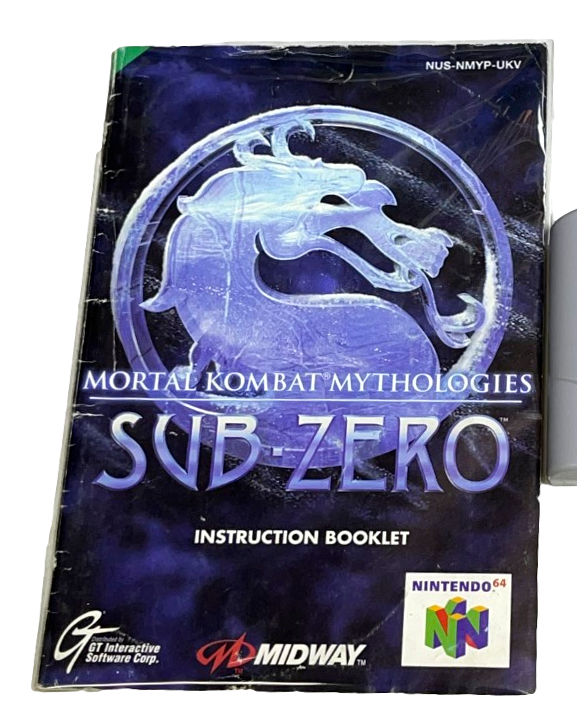 Mortal Kombat Mythologies Sub Zero Nintendo 64 N64 Manual Only