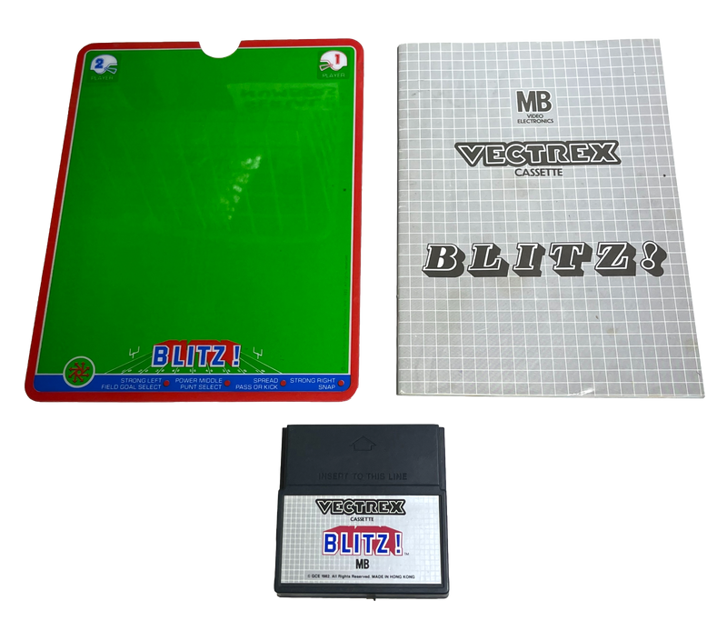 Vectrex BLITZ Video Game Cartridge Overlay & Manual (Preowned)