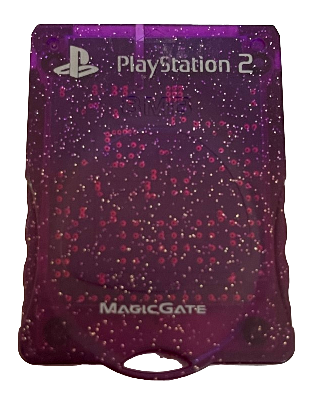 Tabbed Purple Glitter Magic Gate PS2 Memory Card PlayStation 2 8MB (Preowned)