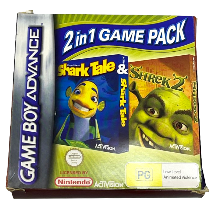 Shark Tale & Shrek 2 Nintendo Gameboy Advance GBA *Complete* Boxed (Preowned)