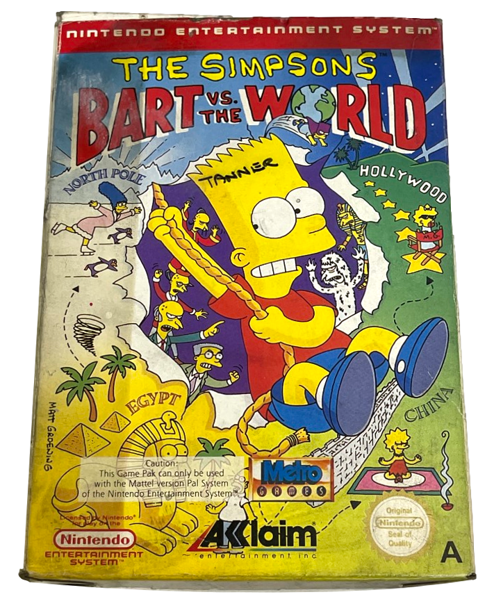 The Simpsons Bart Vs The World Nintendo NES Boxed PAL *No Manual* (Preowned)