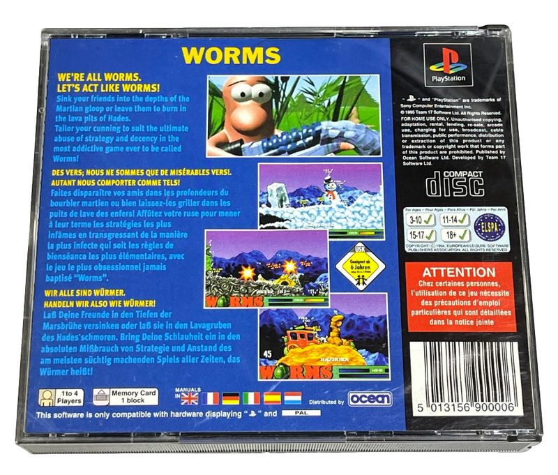 Worms PS1 PS2 PS3 PAL *Complete* (Preowned)