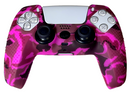 Silicone Cover For PS5 Controller Case Skin - Hot Pink Camo