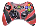 Silicone Cover For XBOX 360 Controller Skin Case Black Red Swirls
