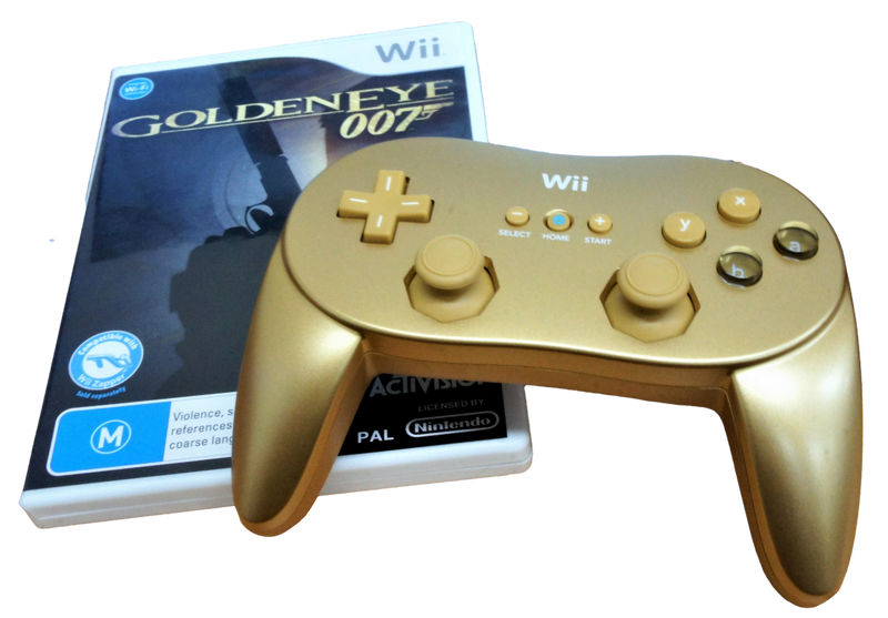 Goldeneye 007 + Gold Classic Controller Nintendo Wii PAL Boxed Wii U Compatible (Pre-Owned)