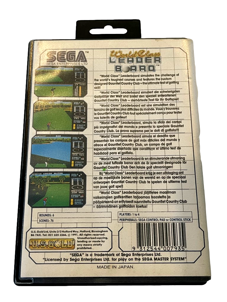 World Class Leader Board Golf Sega Master System *No Manual* (Pre-Owned)