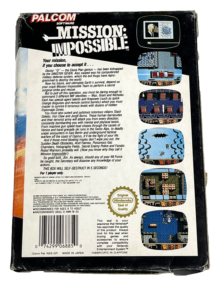 Mission: Impossible Nintendo NES Boxed PAL (Preowned)