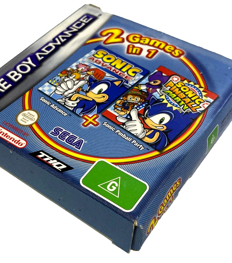 Sonic Advance + Sonic Pinball Party Nintendo Gameboy Advance GBA Complete* Boxed (Preowned)