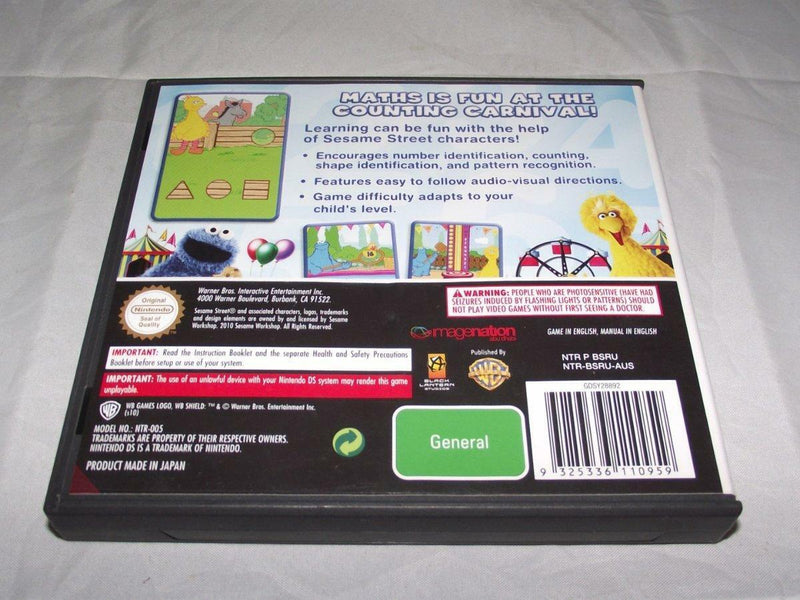 Sesame Street Cookie's Counting Carnival Nintendo DS 2DS 3DS Game *Complete* (Pre-Owned)