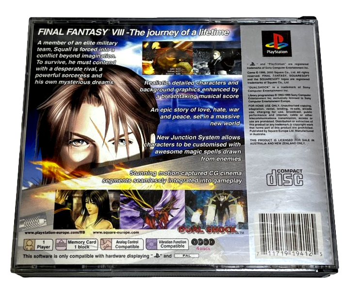 Final Fantasy VIII PS1 PS2 PS3 (Platinum) PAL *Complete* (Preowned)