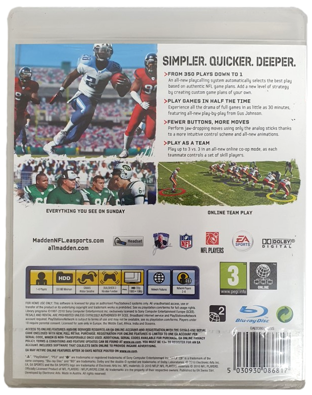 Madden NFL 11 PlayStation 3 *Sealed* PS3