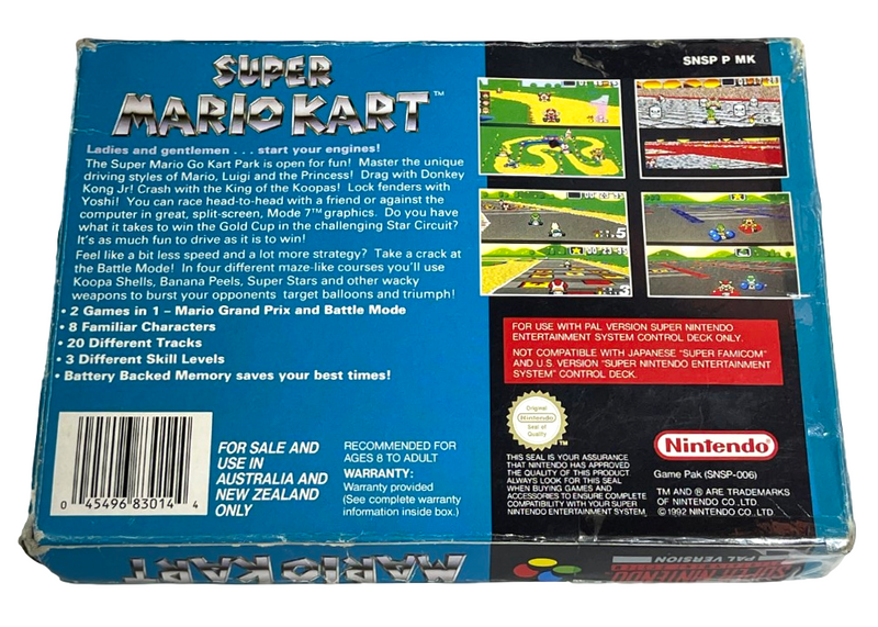 Super Mario Kart Nintendo SNES Boxed PAL *Complete*