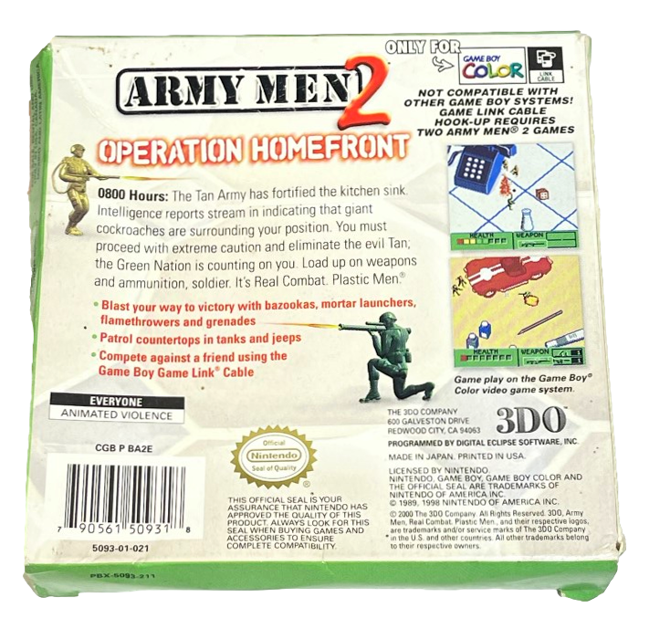 Army Men 2 Nintendo Gameboy Boxed *Complete* (Preowned)