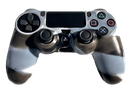 Silicone Cover For PS4 Controller Case Skin - Glossy Grey/Brown Swirls