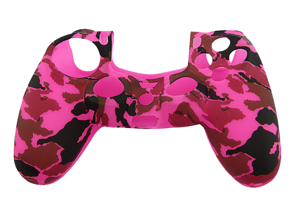 Silicone Cover For PS4 Controller Case Skin - Magenta Camo