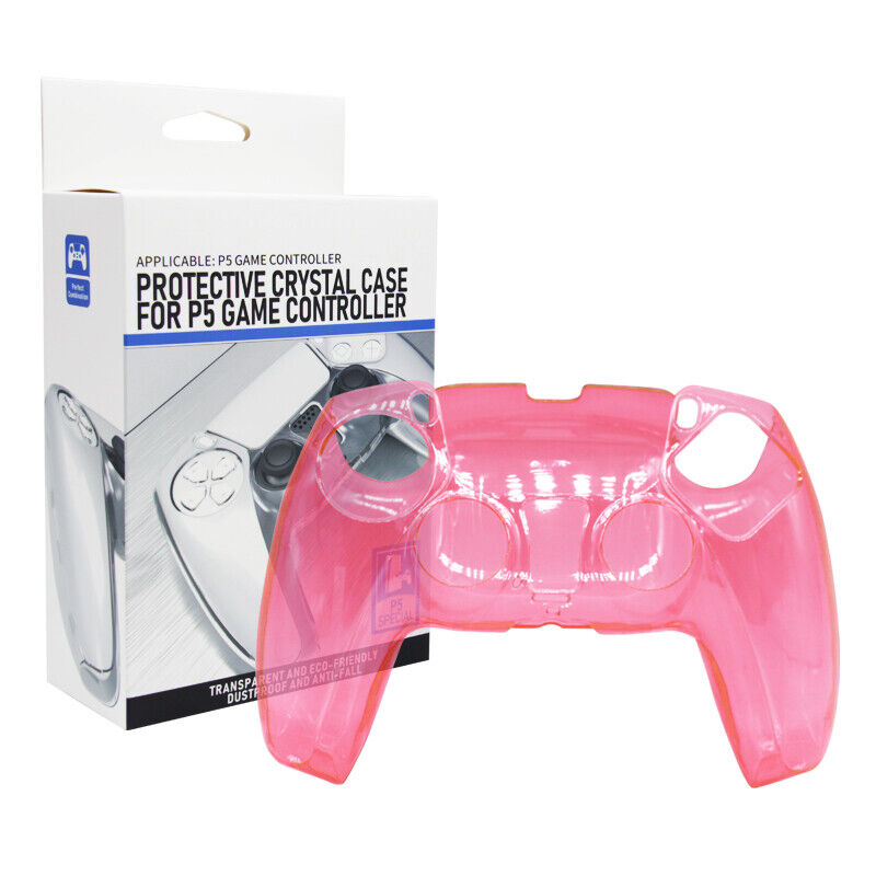 Pink Crystal Case for PS5 Controller Cover Protective Anti Scratch