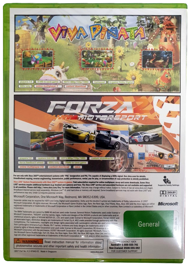 Viva Pinata & Forza 2 Motorsport Double Pack XBOX 360 PAL *Sealed*