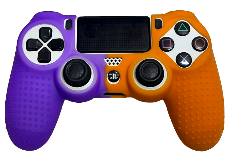Silicone Cover For PS4 Controller Case Skin - Purple/Orange