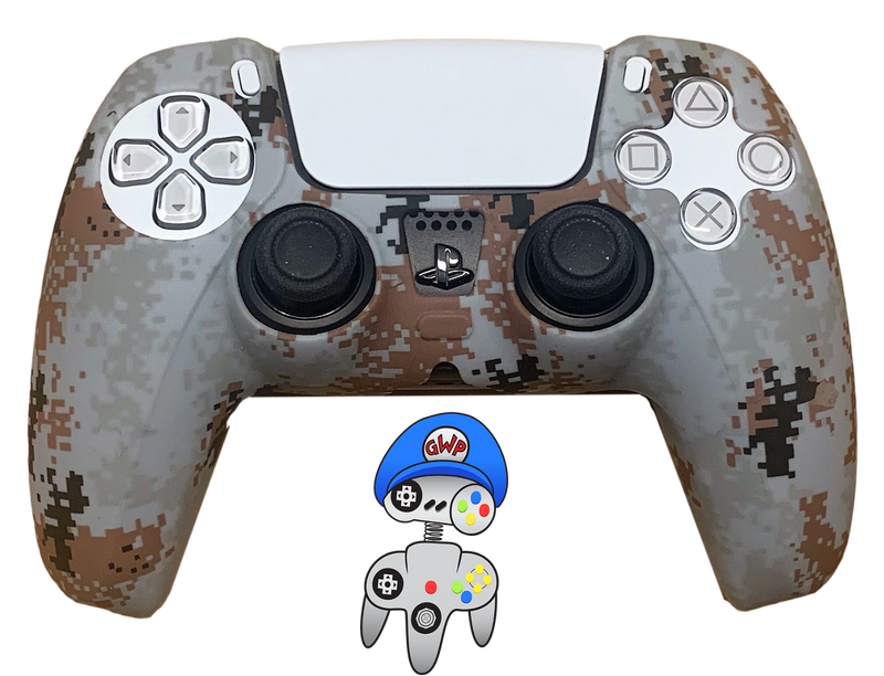 Silicone Cover For PS5 Controller Case Skin - Grey Camo - Games We Played