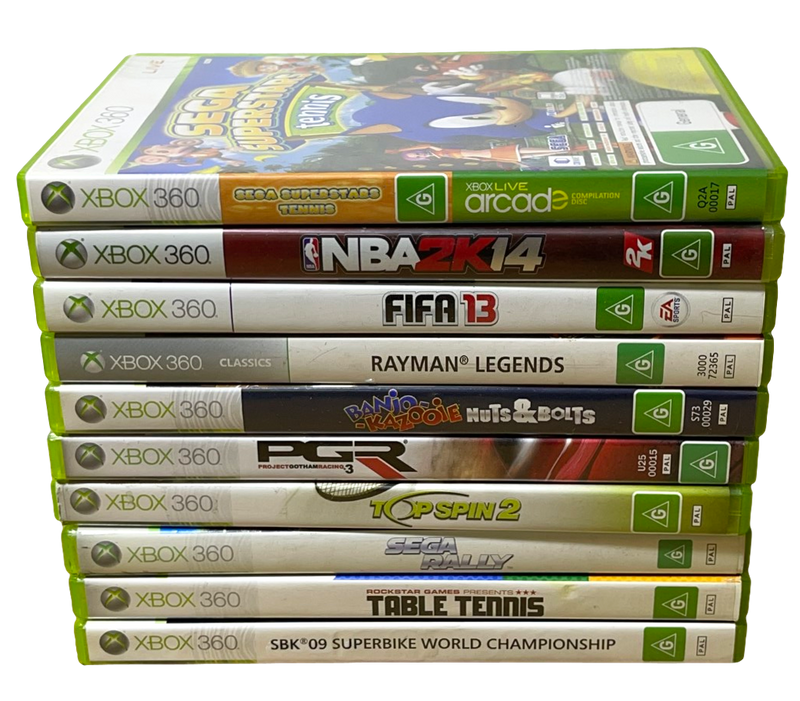 Xbox360 10 Title Mega Pack Xbox 360 Bulk Buy Kids Bundle 8 (Preowned)
