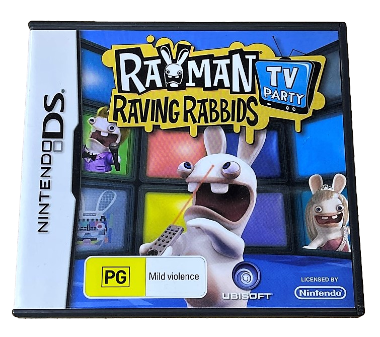 Rayman Raving Rabbids TV Party Nintendo DS 2DS 3DS Game *Complete* (Pre-Owned)