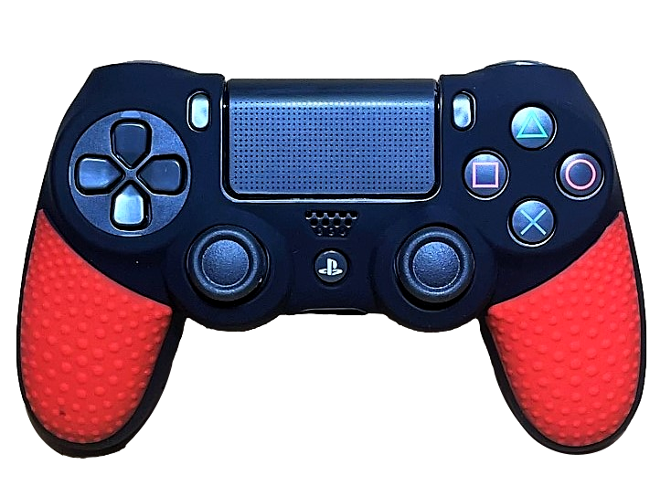 Silicone Cover For PS4 Controller Case Skin - Black/Red