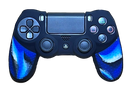Silicone Cover For PS4 Controller Case Skin - Black/Blue Camo