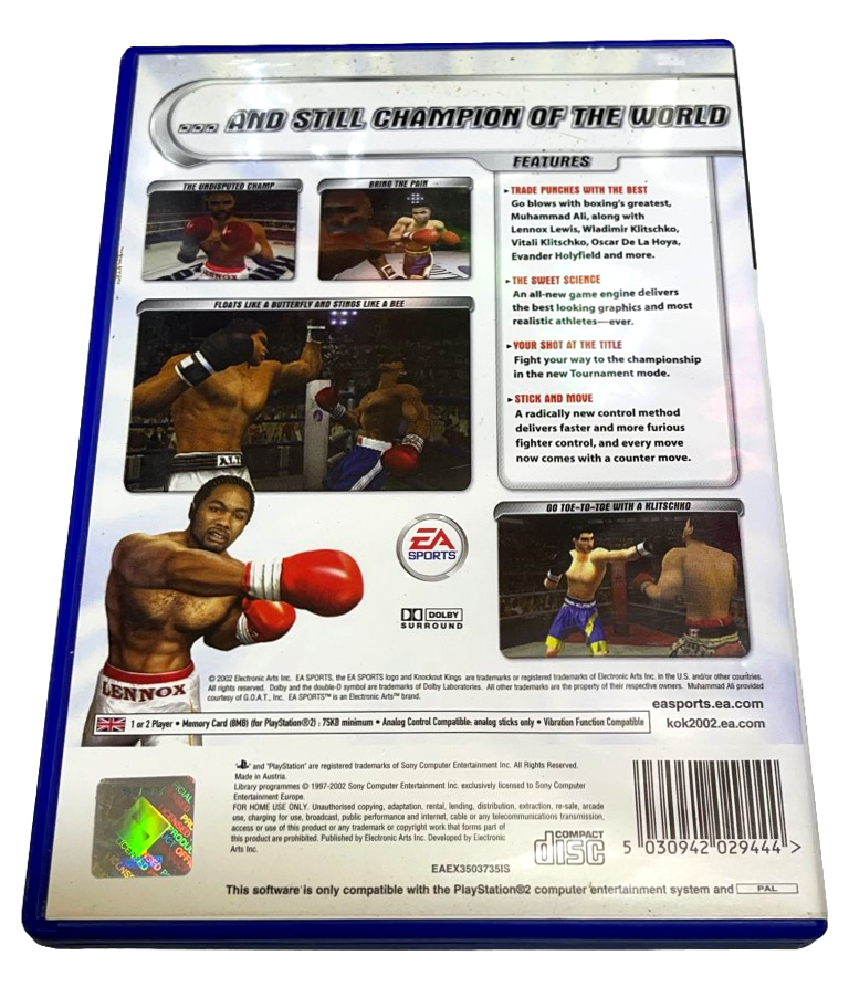 Knockout Kings 2002 PS2 PAL *Complete* (Preowned)