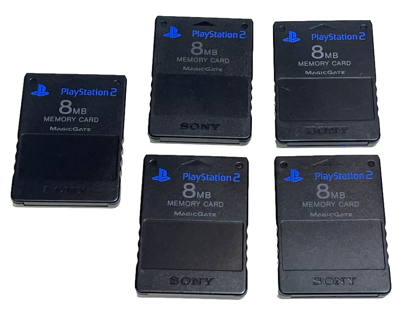 5 X Genuine Playstation 2 PS2 8MB Memory Card Sony *Region Free* (Preowned)