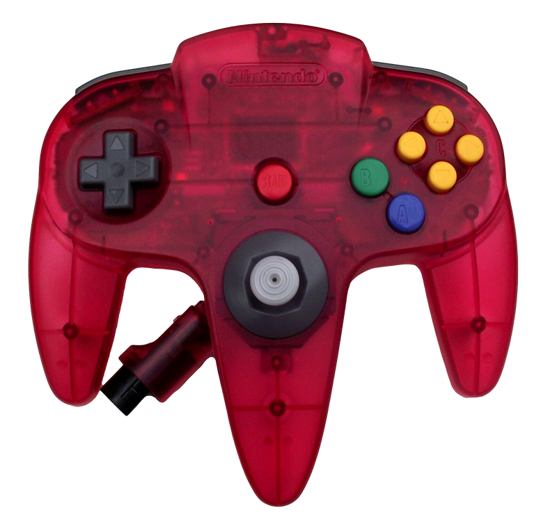 Genuine Water Melon Red and Clear Nintendo 64 Controller Refurbed Toggle (Preowned)