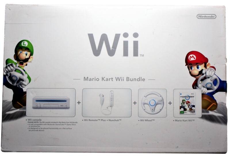 Mario Kart White Wii Bundle In Original Box (Preowned)