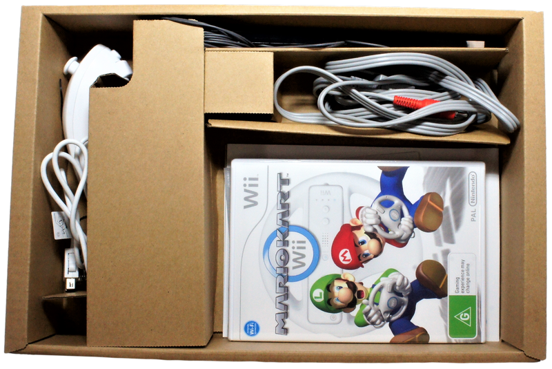 Mario Kart White Wii Bundle In Original Box (Preowned)